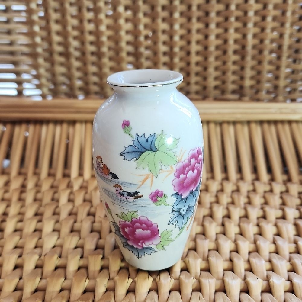 Vintage Mini Bud Vase Florals Birds